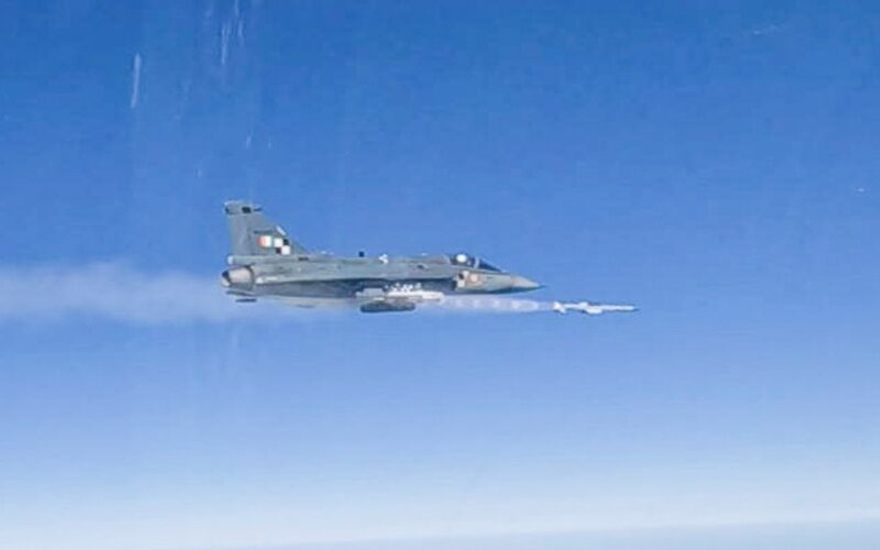 Tejas LCA AF MK1 test-fires Beyond Visual Range Air-to-Air Missile