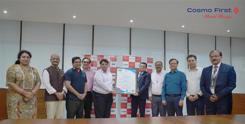 Cosmo First achieves globally recognised Information Security Management System Certificate - IS0/IEC 27001:2022
