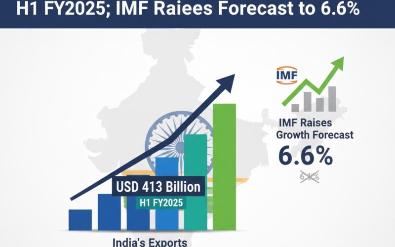 India’s Exports Cross USD 413 Billion in H1 FY2025; IMF Raises Growth Forecast to 6.6%