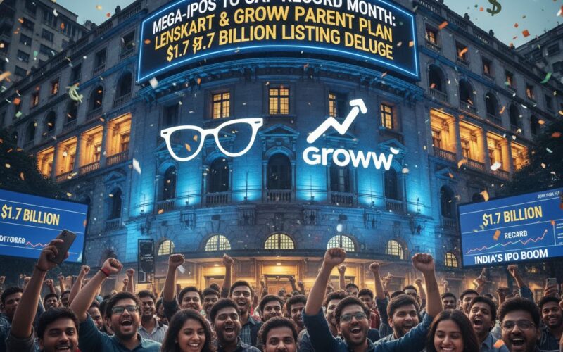 Mega-IPOs to Cap Record Month: Lenskart and Groww Parent Plan $1.7 Billion Listing Deluge