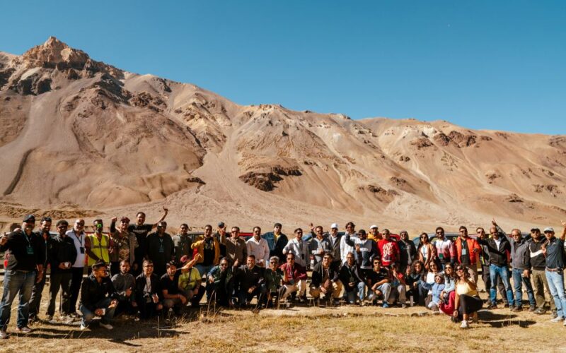 A landmark for the ages: Fans of Škoda set a record at 19,024 feet