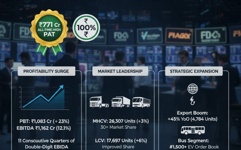 Ashok Leyland Q2 PBT up 23% at Rs 1083 Cr, Announces 100% interim dividend of Rs. 1/- per share
