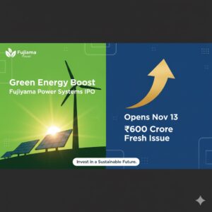 Green Energy Boost: Fujiyama Power Systems IPO Opens Nov 13 with ₹600 Crore Fresh Issue