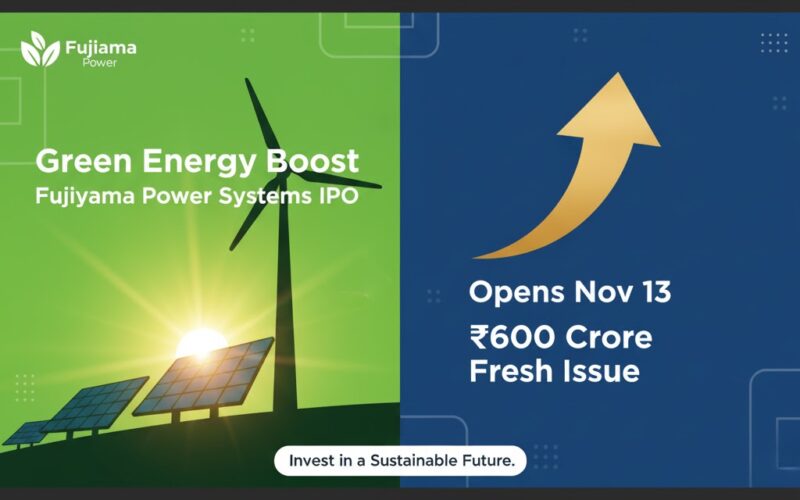 Green Energy Boost: Fujiyama Power Systems IPO Opens Nov 13 with ₹600 Crore Fresh Issue