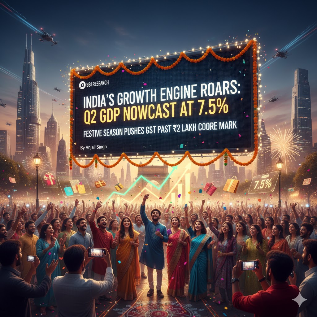 India’s Growth Engine Roars: Q2 GDP Nowcast at 7.5% as Festive Season Pushes GST Past ₹2 Lakh Crore Mark